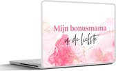 Laptop sticker - 17.3 inch - Quote - Mijn bonusmama is de liefste - Roze - Moederdag - 40x30cm - Laptopstickers - Laptop skin - Cover