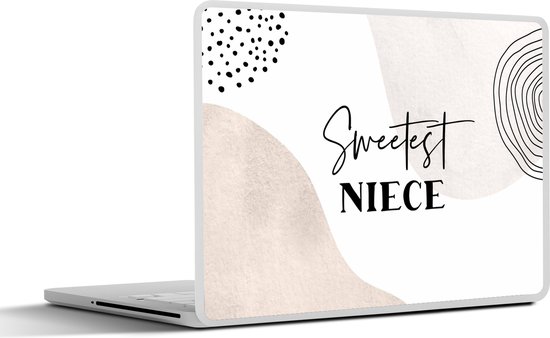 Sticker ordinateur portable - 14 pouces - Citation - Amour - Pastel - Nièce