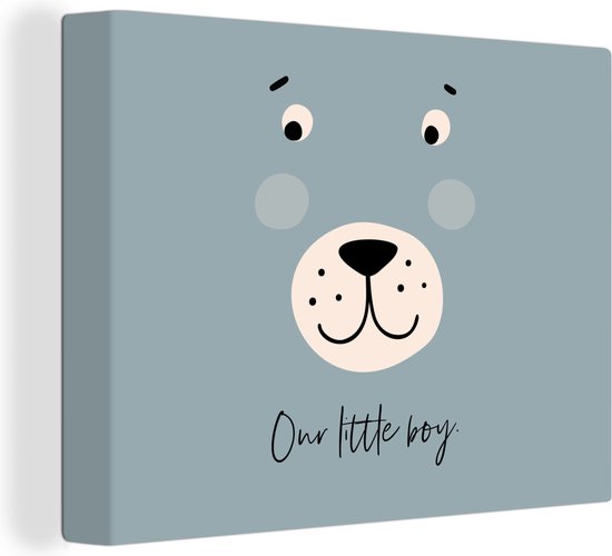 Canvas Schilderij Quotes - Spreuken - Kinderen - Our little boy - Kids - Baby - Jongetje - 40x30 cm - Wanddecoratie