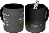 Magische Mok - Foto op Warmte Mokken - Koffiemok - Quote - Moederschap aangedreven door liefde gesteund door koffie - Moeder - Mama - Magic Mok - Beker - 350 ML - Theemok