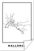 Poster Mallorca - Stadskaart - Spanje - 40x60 cm - Plattegrond