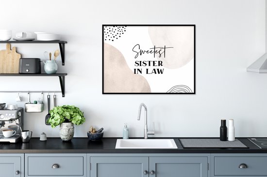 Cadre photo avec affiche - Proverbes - Belle-soeur - Amour - Belle-soeur - 80x60 cm - Cadre pour affiche
