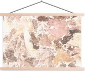 Posterhanger incl. Poster 120x80 cm - Schoolplaat - Keien - Graniet - Geel - Textielposter - Blanke latten