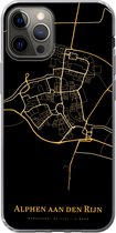 Geschikt voor iPhone 12 Pro hoesje - Alphen aan den Rijn - Kaart - Goud - Siliconen Telefoonhoesje