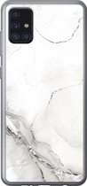 Geschikt voor Samsung Galaxy A52 5G hoesje - Marmer print - Wit - Patronen - Siliconen Telefoonhoesje