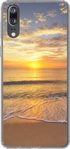 Geschikt voor Huawei P20 hoesje - Strand - Zonsondergang - Zee - Siliconen Telefoonhoesje