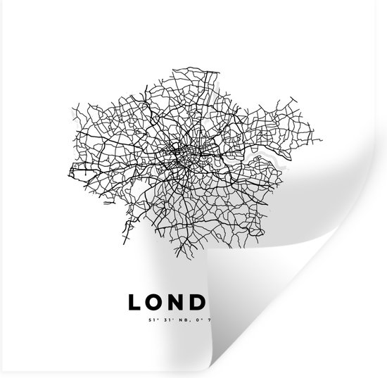 Stickers Stickers muraux - Londres - Angleterre - Carte - 30x30 cm - Film adhésif