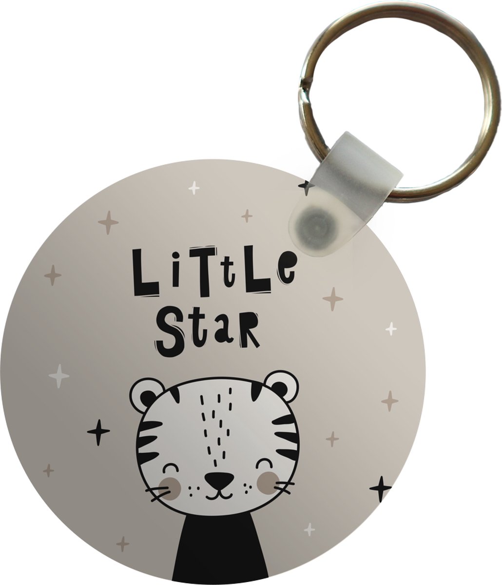 Sleutelhanger - Little star - Spreuken - Quotes - Kinderen - Kids - Baby - Jongens - Meiden - Plastic - Rond - Uitdeelcadeautjes