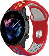 Siliconen Smartwatch bandje - Geschikt voor  Amazfit GTR 3 - Pro sport band - rood kleurrijk - GTR 3 & GTR 3 Pro - Strap-it Horlogeband / Polsband / Armband