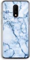Case Company® - OnePlus 7 hoesje - Blauw marmer - Soft Cover Telefoonhoesje - Bescherming aan alle Kanten en Schermrand