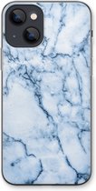 Case Company® - iPhone 13 hoesje - Blauw marmer - Soft Cover Telefoonhoesje - Bescherming aan alle Kanten en Schermrand