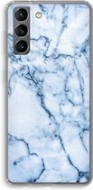 Case Company® - Samsung Galaxy S21 hoesje - Blauw marmer - Soft Cover Telefoonhoesje - Bescherming aan alle Kanten en Schermrand