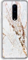 Case Company® - OnePlus 8 hoesje - Goud marmer - Soft Cover Telefoonhoesje - Bescherming aan alle Kanten en Schermrand