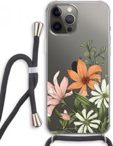 Case Company® - iPhone 12 Pro Max hoesje met Koord - Floral bouquet - Telefoonhoesje met Zwart Koord - Extra Bescherming aan alle Kanten en Over de Schermrand