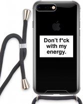 Case Company® - iPhone 8 Plus hoesje met Koord - My energy - Telefoonhoesje met Zwart Koord - Extra Bescherming aan alle Kanten en Over de Schermrand