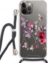 Case Company® - iPhone 12 Pro Max hoesje met Koord - Mooie bloemen - Telefoonhoesje met Zwart Koord - Extra Bescherming aan alle Kanten en Over de Schermrand