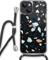 Case Company® - iPhone 13 mini hoesje met Koord - Terrazzo N°13 - Telefoonhoesje met Zwart Koord - Extra Bescherming aan alle Kanten en Over de Schermrand
