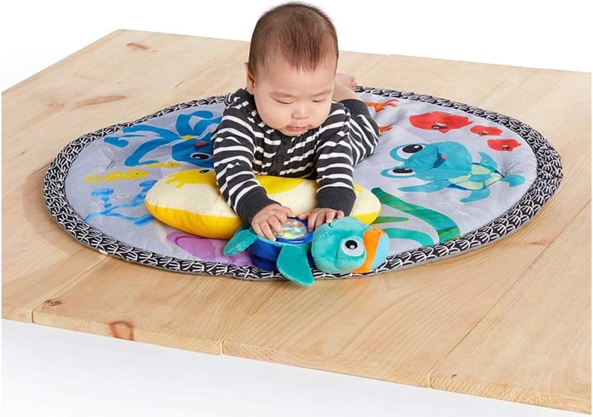 Blissful Diary Baby Play Gym Met Verwijderbare Boog, Bladvormige Baby Activity Mat Met 6 Speelgoed - Sensorische En Motorische Ontwikkeling, Perfect Cadeau Voor Baby's, Kristalroze