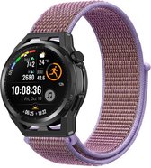 Nylon Smartwatch bandje - Geschikt voor Strap-it Huawei Watch GT Runner nylon band - lila - GT Runner - 22mm - Strap-it Horlogeband / Polsband / Armband