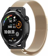 Stalen, Milanees Smartwatch bandje - Geschikt voor Strap-it Huawei Watch GT Runner Milanese band - champagne - GT Runner - 22mm - Strap-it Horlogeband / Polsband / Armband
