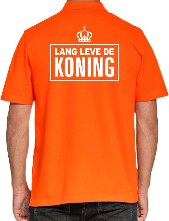 Grote maten Koningsdag polo shirt Lang leve de Koning oranje