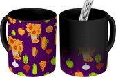 Magische Mok - Foto op Warmte Mokken - Koffiemok - Herfst - Zonnebloem - Patroon - Fruit - Groente - Magic Mok - Beker - 350 ML - Theemok