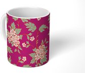 Mok - Koffiemok - Bloemen - Boeket - Neon - Patroon - Mokken - 350 ML - Beker - Koffiemokken - Theemok