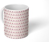Mok - Patronen - Lijnen - Roze - Mokken - 350 ML - Beker - Uitdeelcadeautjes