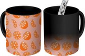 Magische Mok - Foto op Warmte Mokken - Koffiemok - Citrus - Oranje - Retro - Design - Magic Mok - Beker - 350 ML - Theemok