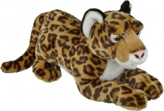 Pluche bruine jaguar/luipaard knuffel 50 cm - Jaguars wilde dieren knuffels - Speelgoed voor kinderen