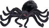 Halloween Zwarte pluche spin knuffel 40 cm - decoratie spinnen - zwarte weduwe