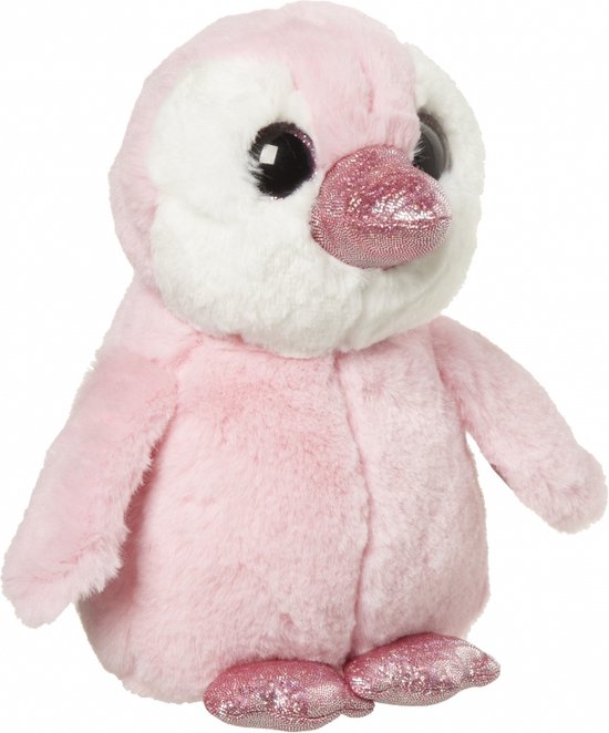 Nature Planet Pinguin - roze - 18 cm - pluche dieren knuffels - Pinguins - kraamcadeau