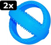 2x GRUBBER VOETBAL BLAUW 18CM