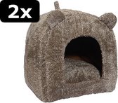 2x KATTENMAND IGLO TEDDY BRN 38X38X40C