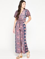 LOLALIZA Jumpsuit met bloemenprint - Blauw - Maat 42