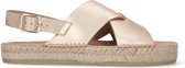 Manfield - Dames - Gouden leren gekruiste sandalen - Maat 39