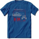 A34 Comet leger T-Shirt | Unisex Army Tank Kleding | Dames / Heren Tanks ww2 shirt | Blueprint | Grappig bouwpakket Cadeau - Donker Blauw - XXL