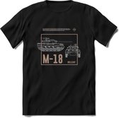 M18 Hellcat leger T-Shirt | Unisex Army Tank Kleding | Dames / Heren Tanks ww2 shirt | Blueprint | Grappig bouwpakket Cadeau - Zwart - 3XL