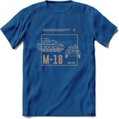 M18 Hellcat leger T-Shirt | Unisex Army Tank Kleding | Dames / Heren Tanks ww2 shirt | Blueprint | Grappig bouwpakket Cadeau - Donker Blauw - XXL