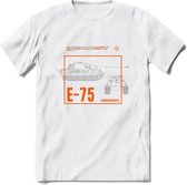 E75 leger T-Shirt | Unisex Army Tank Kleding | Dames / Heren Tanks ww2 shirt | Blueprint | Grappig bouwpakket Cadeau - Wit - 3XL