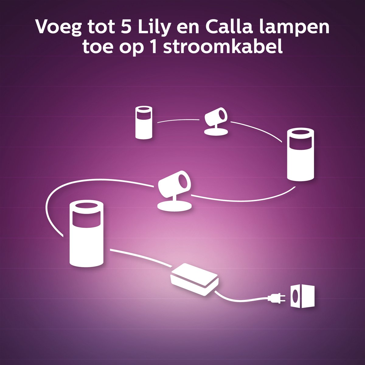 Philips Hue Calla sokkellamp - wit en gekleurd licht - zwart - hoog