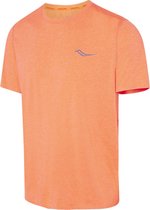 Saucony Time Trail short Sleeve Heren - sportshirts - oranje - maat XL