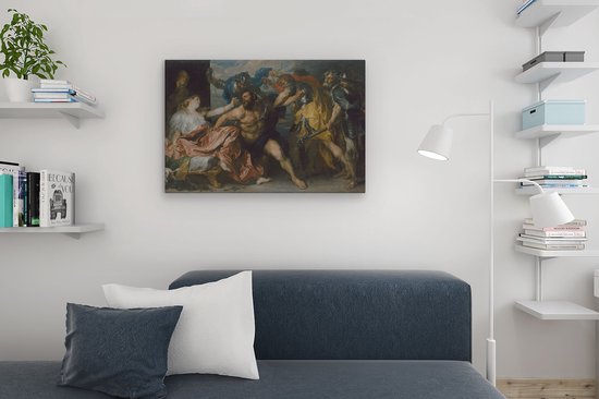 Artaza Toile Peinture Samson et Delilah - Antoon van Dyck - 90x60 - Art - Impression sur toile