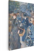 Artaza Canvas Schilderij De Paraplu's - Pierre-Auguste Renoir - 80x120 - Groot - Kunst - Wanddecoratie Woonkamer