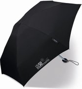 Happy Rain - Platte mini paraplu met UV bescherming - Handmatig - Zwart - maat Onesize
