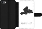 Bookcase Geschikt voor iPhone 7 telefoonhoesje - Gelderland - Kaart - Zwart - Met vakjes - Wallet case met magneetsluiting