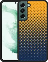 Galaxy S22+ Hardcase hoesje geel blauwe cirkels - Designed by Cazy