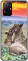 Geschikt voor Xiaomi 11T Pro hoesje - Leeuwen tijdens zonsopkomst - Siliconen Telefoonhoesje