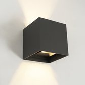 Olucia Dion - Moderne Up down wandlamp - Aluminium - Antraciet