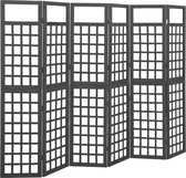 vidaXL Kamerscherm/trellis met 6 panelen 242,5x180 cm vurenhout zwart